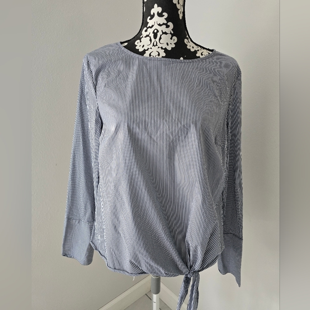 Como Vintage Striped Blue Women's Top Size M